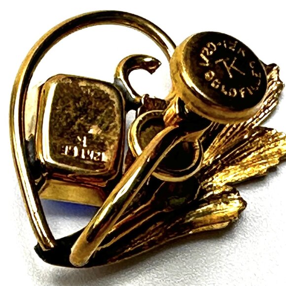 1940s Tru-Kay  Leaf Brooch & Earrings Set—12K Gold-Filled & Czech Crystals—EUC - Picture 7 of 11